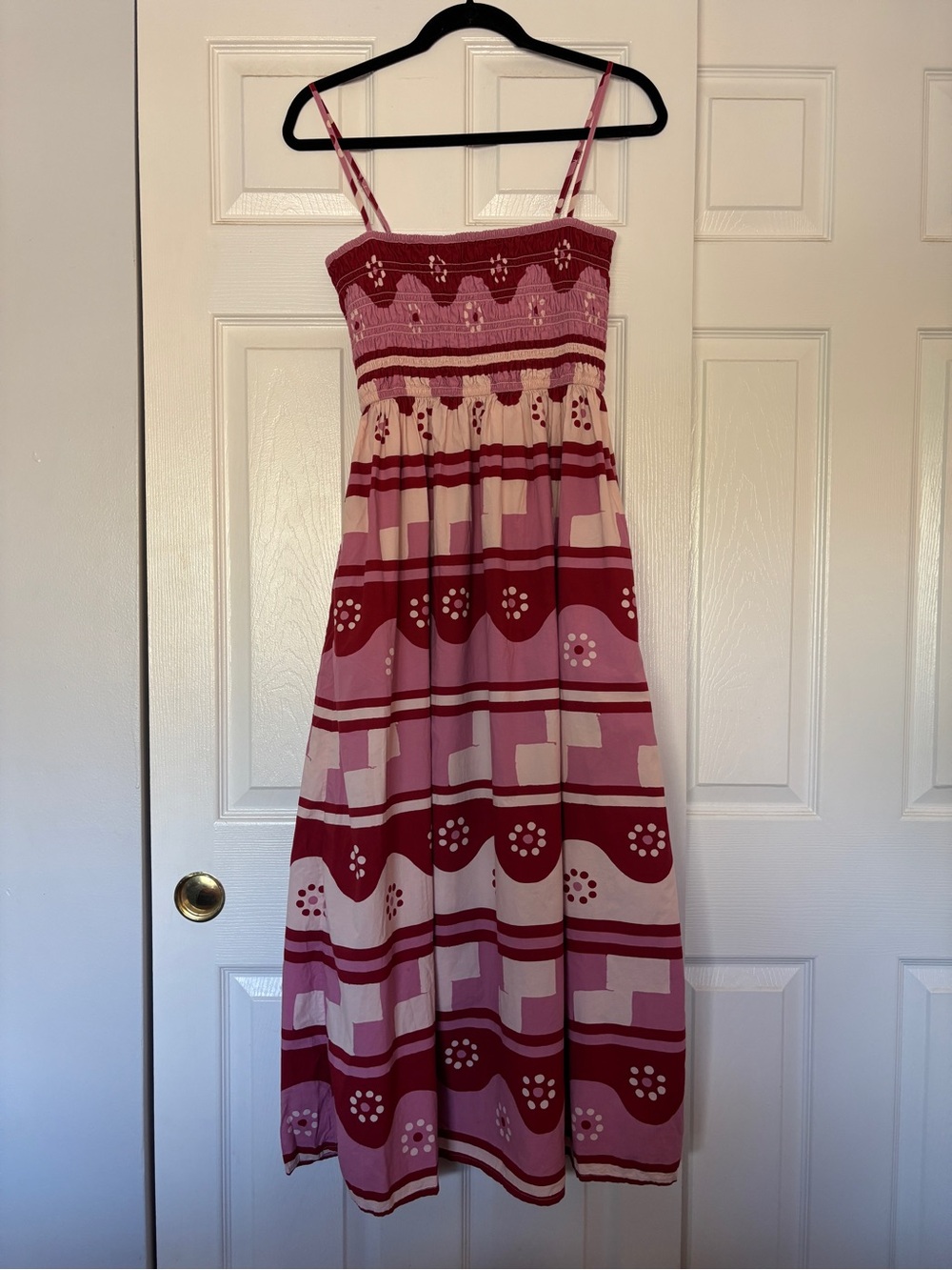 Madewell Pink & Burgundy Patterned Maxi Dress